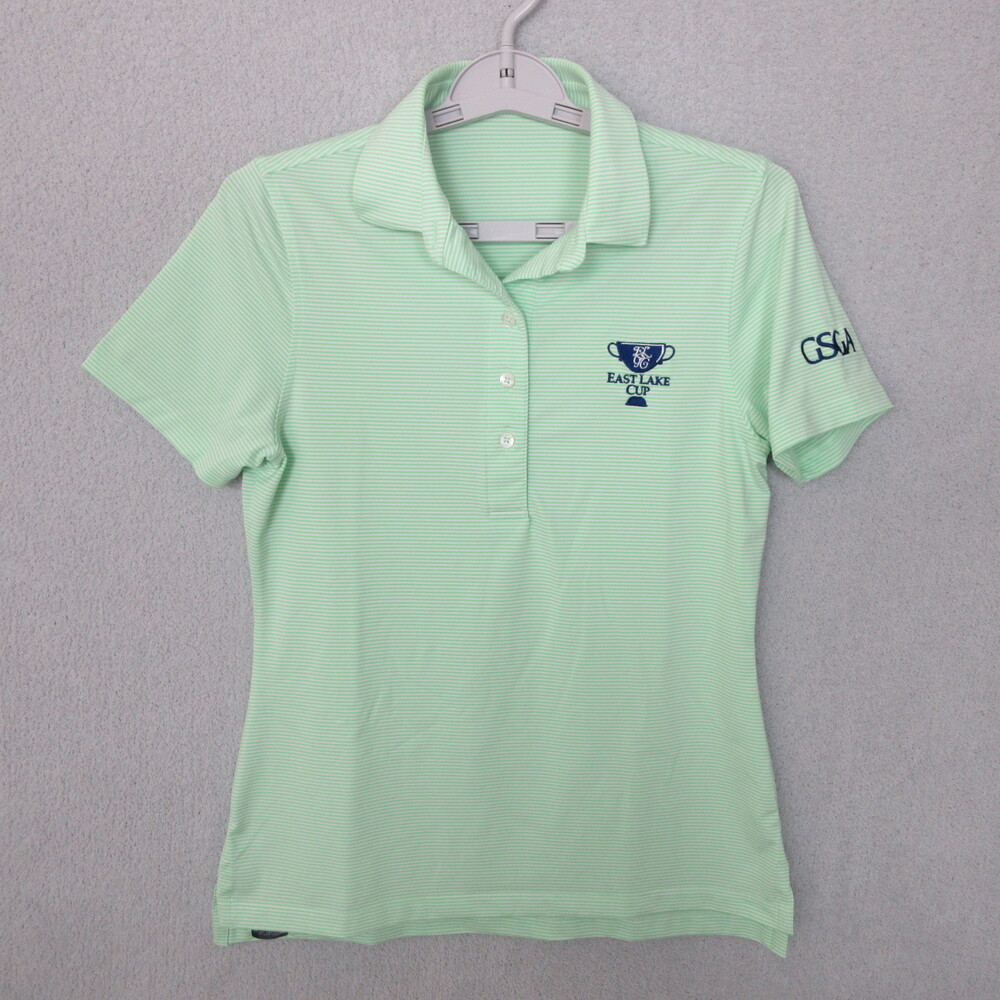 Turtleson Polo Shirt Mens Small Light Green Striped East Lake Cup GSGA Golf